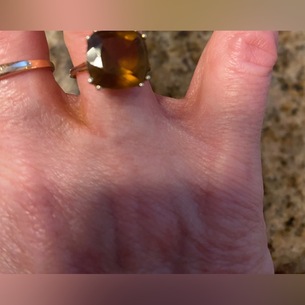 Savvy Cie Champaign Quartz ring - size 7